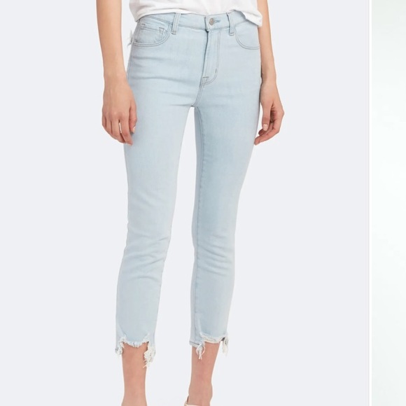 Ruby High Rise Crop Cigarette Jeans In Surf Destruct - Picture 2 of 8